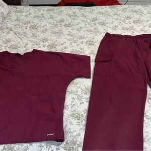 Landau Maroon Scrub Set